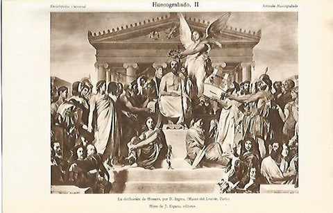 LAMINA ESPASA 4476: La deificacion de Homero por D. Ingres