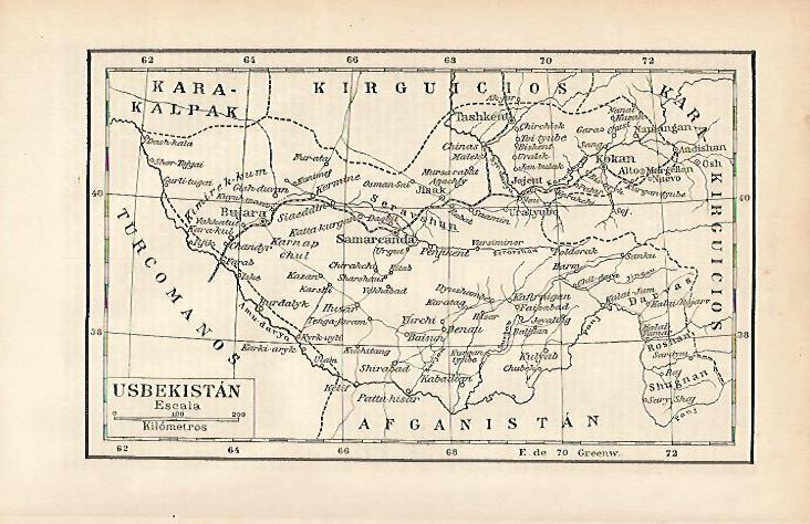 LAMINA ESPASA 4632: Mapa de Usbekistan