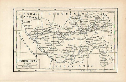 LAMINA ESPASA 4632: Mapa de Usbekistan