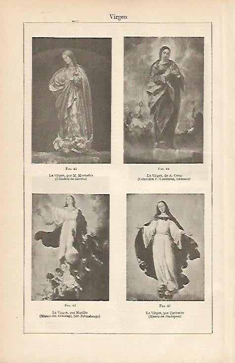 LAMINA ESPASA 4092: La Virgen por Montañes Cano Murillo y Zurbaran