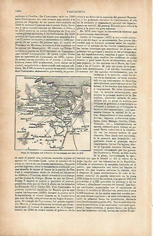 LAMINA ESPASA 4391: Plano de Cartagena de 1873
