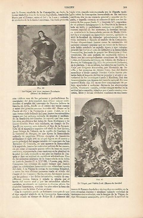 LAMINA ESPASA 4093: La Virgen por Escalante y Valdes  Leal