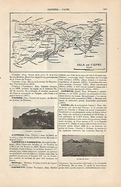 LAMINA ESPASA 4265: Mapa de la Isla de Capri