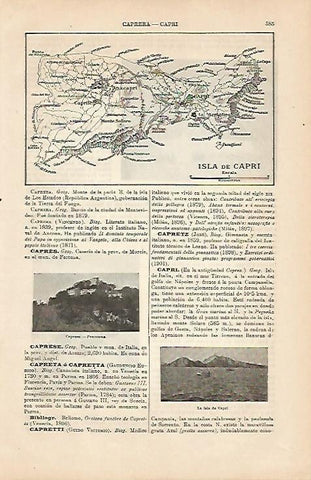 LAMINA ESPASA 4265: Mapa de la Isla de Capri
