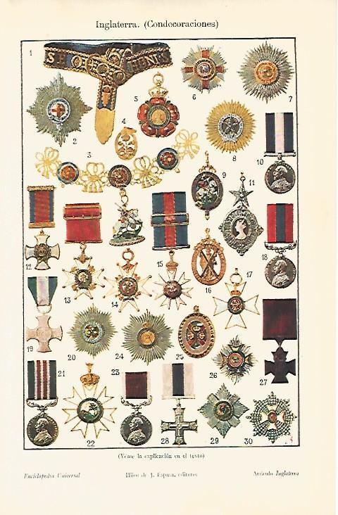 LAMINA ESPASA 4610: Condecoraciones de Inglaterra