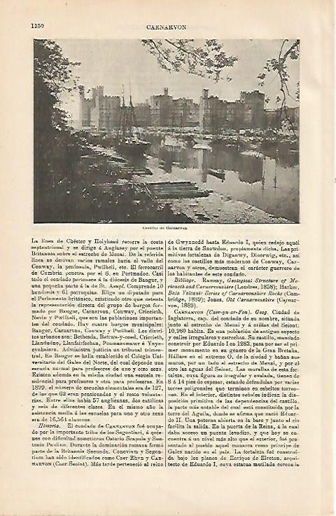 LAMINA ESPASA 4343: Castillo de Carnarvon Inglaterra