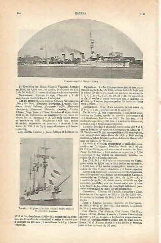 LAMINA ESPASA 818: Crucero español Mendez Nuñez