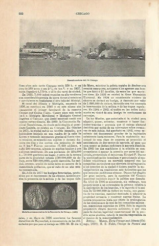 LAMINA ESPASA 1945: Desembocadura del rio Chicago