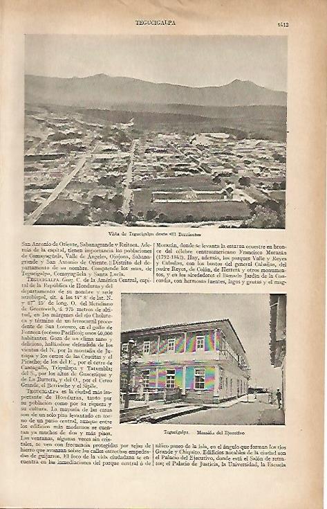 LAMINA ESPASA 5869: Vistas de Tegucigalpa Honduras