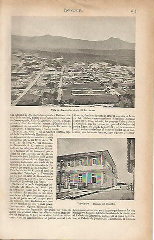 LAMINA ESPASA 5869: Vistas de Tegucigalpa Honduras