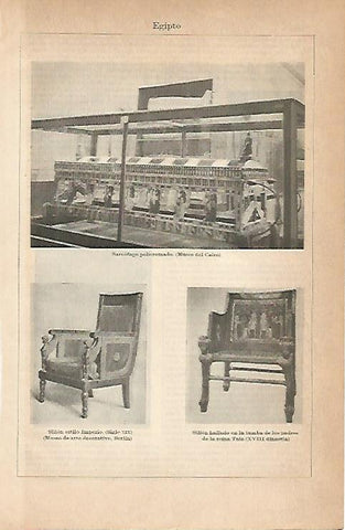 LAMINA ESPASA 6796: Sarcofago y sillones del antiguo Egipto