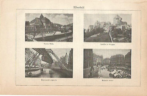 LAMINA ESPASA Alemania 6832: Vistas de Elberfeld Alemania