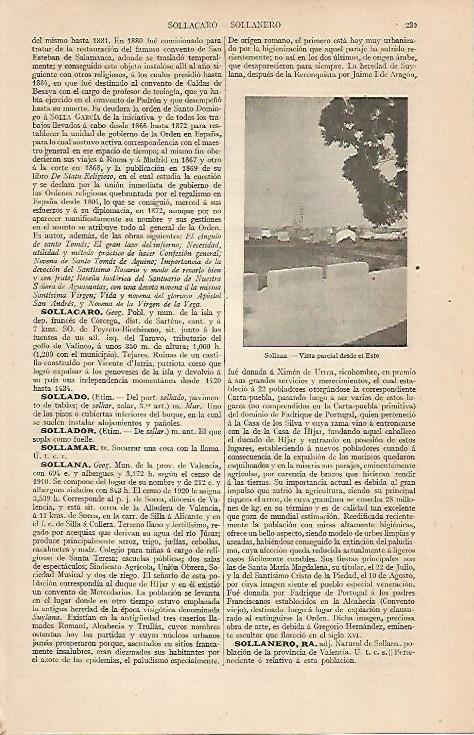 LAMINA ESPASA 7528: Vista parcial de Sollana Valencia