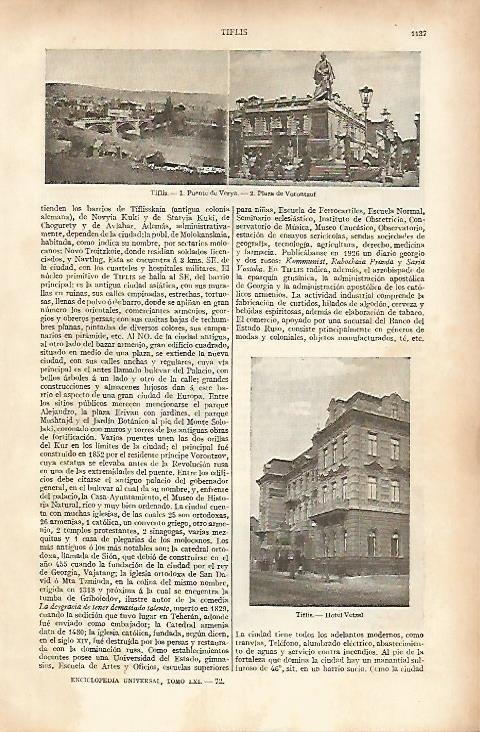 LAMINA ESPASA 8441: Vistas de Tiflis Georgia