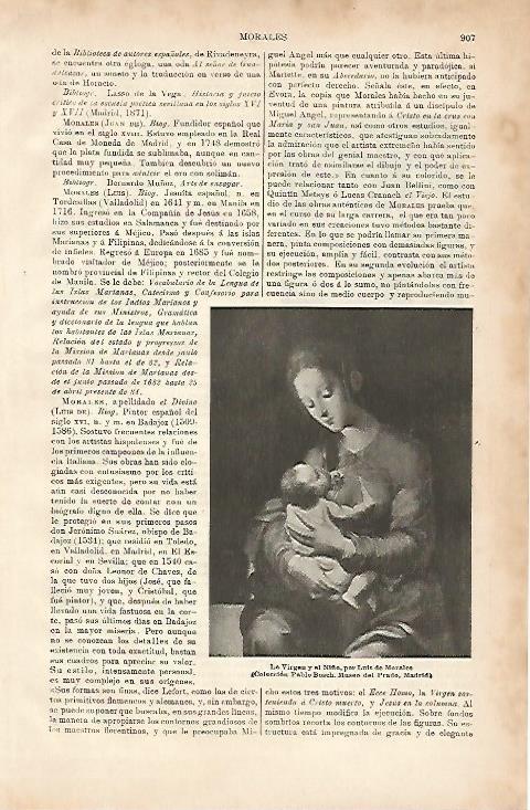 LAMINA ESPASA 8731: La Virgen y el Niño por Luis de Morales