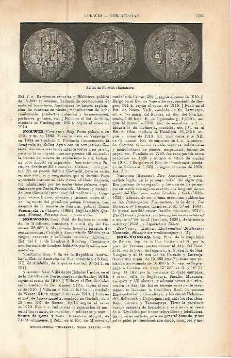 LAMINA ESPASA 9579: Sellos de Norwich Inglaterra