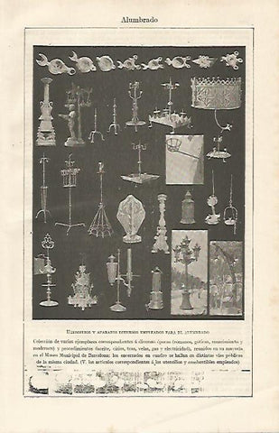 LAMINA ESPASA 11284: Utensilios y aparatos para el alumbrado
