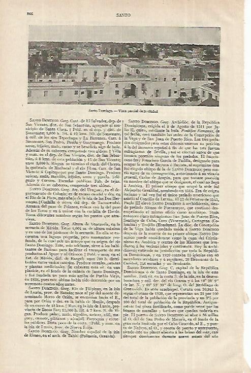 LAMINA ESPASA 12304: Vista parcial de la ciudad de Santo Domingo
