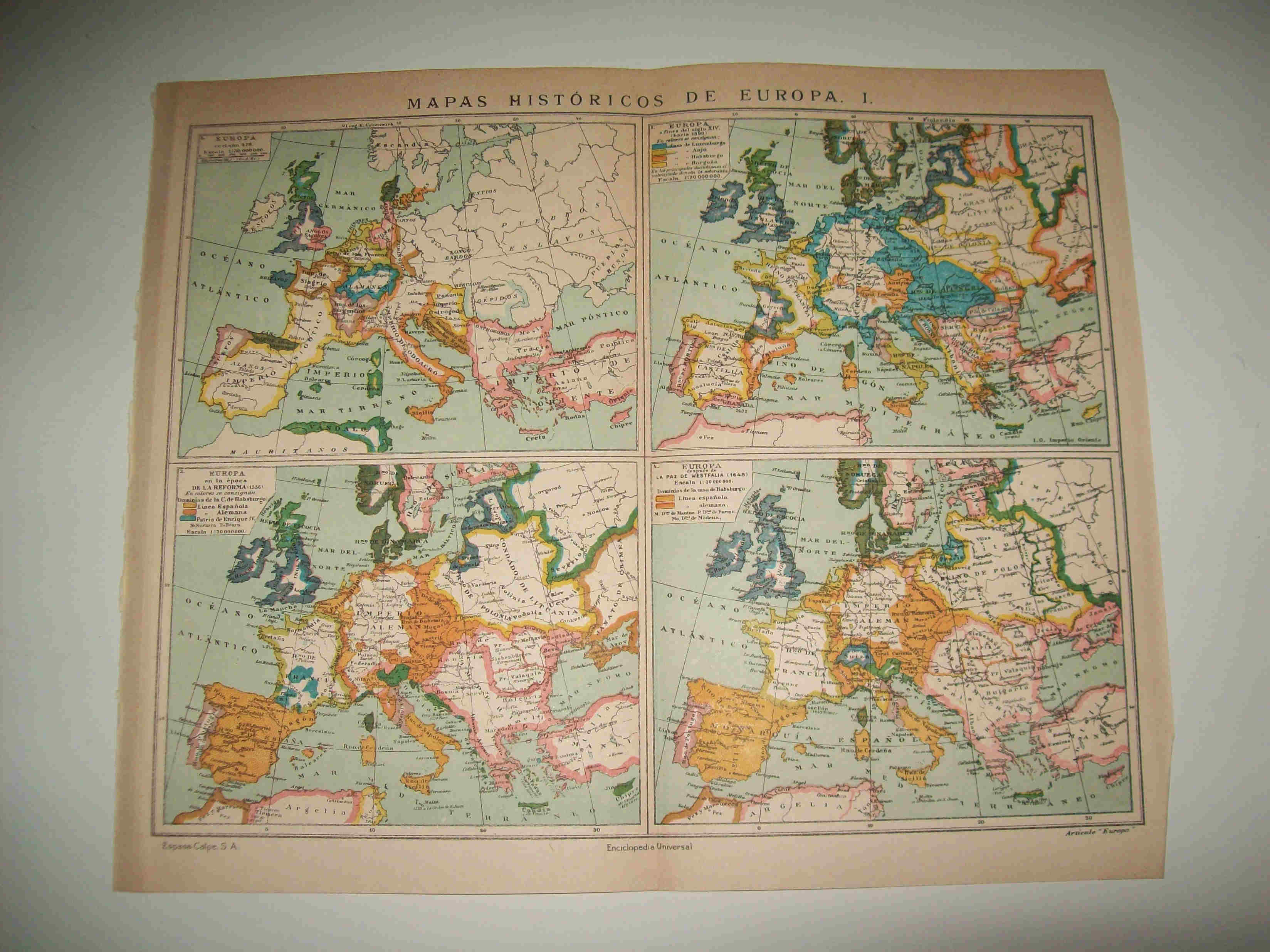 LAMINA ESPASA 16446: Mapas historicos de Europa