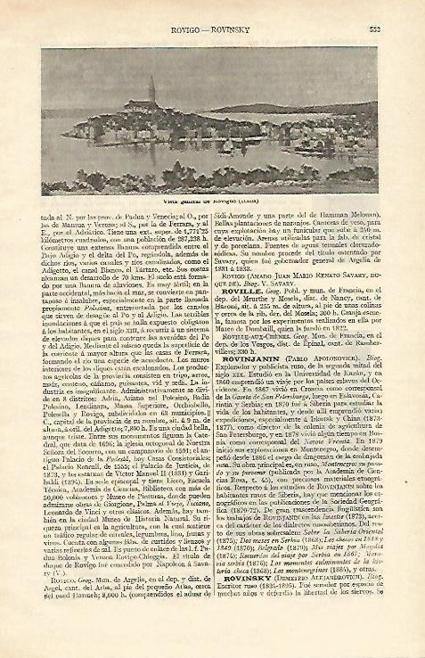 LAMINA ESPASA 16984: Vista general de Rovigno Italia