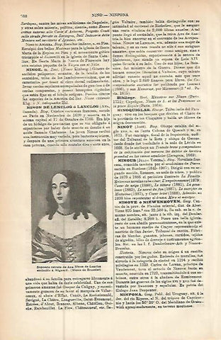 LAMINA ESPASA 9487: Retrato de Ana Ninon de Lenclos por Miguard