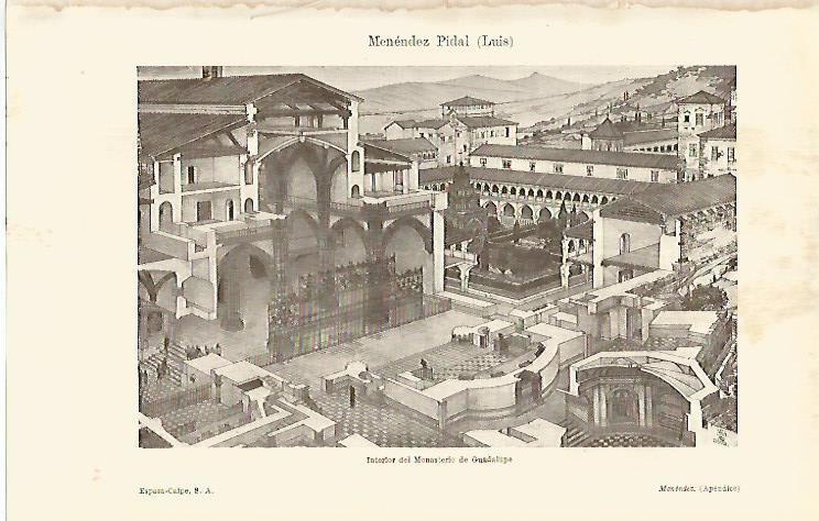LAMINA ESPASA 17630: interior del Monasterio de Guadalupe