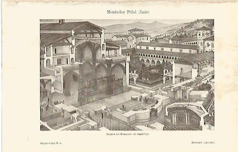 LAMINA ESPASA 17630: interior del Monasterio de Guadalupe