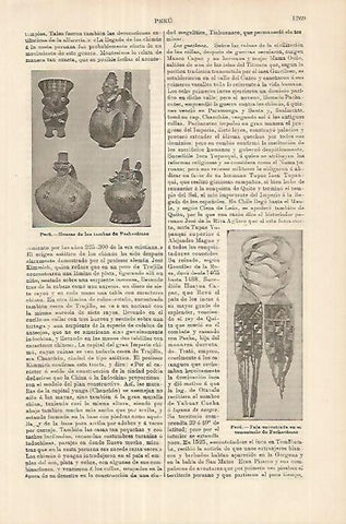 LAMINA ESPASA 18082: Pachacamac Peru