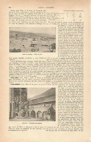 LAMINA ESPASA 18165: Vistas de Salar (Granada) y Salardu