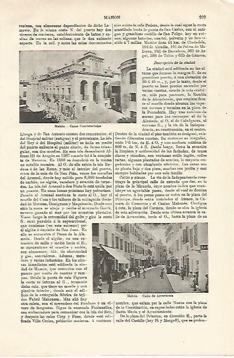 LAMINA ESPASA 18526: Ayuntamiento de Mahon