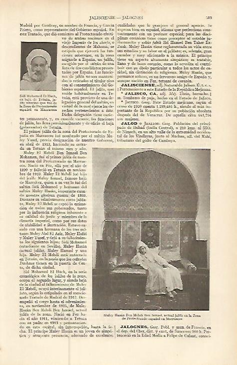 LAMINA ESPASA 9231: Muley Hasan ben Mehdi califa de Marruecos