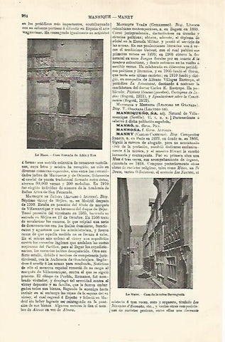 LAMINA ESPASA 18644: Casa de Adan y Eva y Casa de la Reina en Le Mans