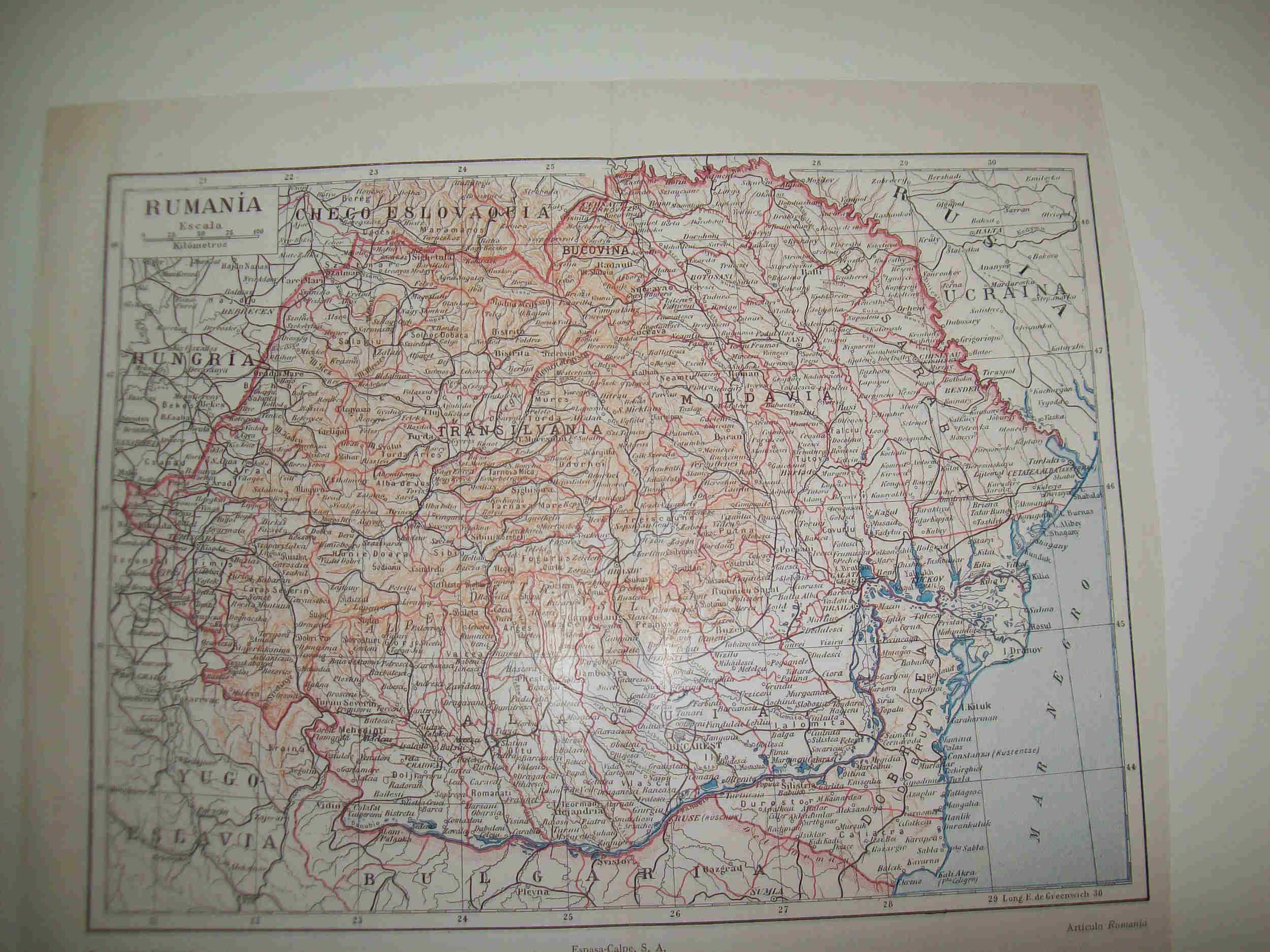 LAMINA ESPASA 19344: Mapa de Rumania