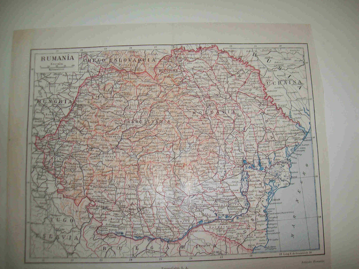LAMINA ESPASA 19344: Mapa de Rumania