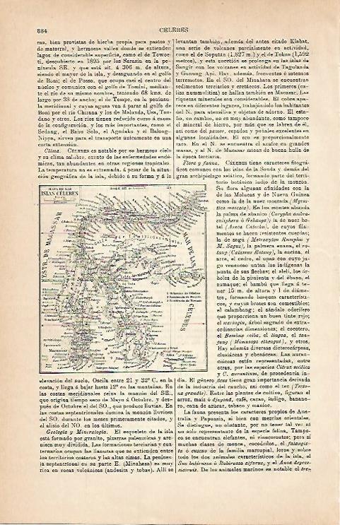 LAMINA ESPASA 2946: Mapa de las Islas Celebes Australia