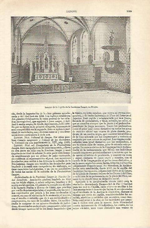 LAMINA ESPASA 18424: Capilla de la Santisima Sangre en Brujas