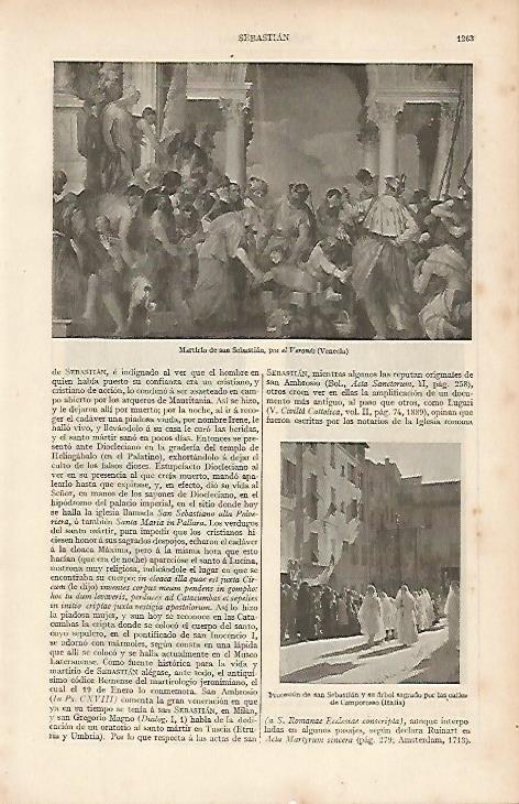 LAMINA ESPASA 19643: Martirio de San Sebastian por el Veronese