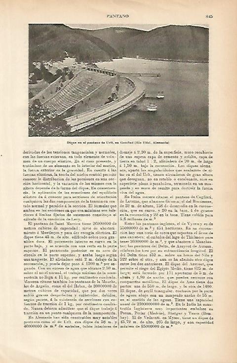 LAMINA ESPASA Alemania 1440: Dique en el pantano de Urft Alemania