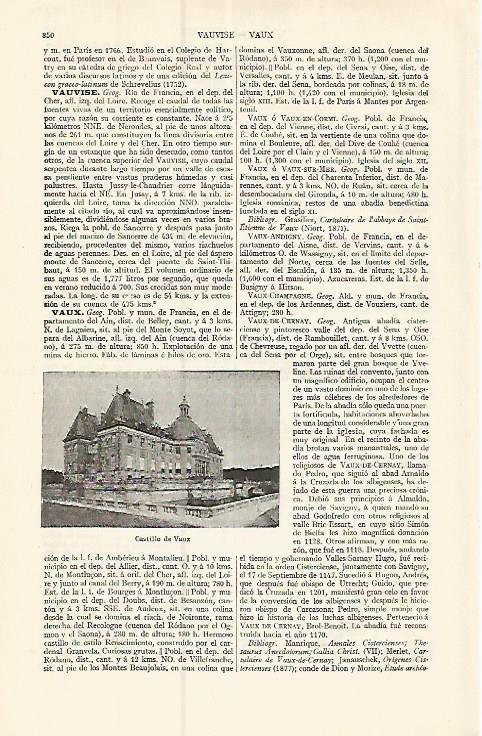 LAMINA ESPASA 17362: Castillo de Vaux Francia