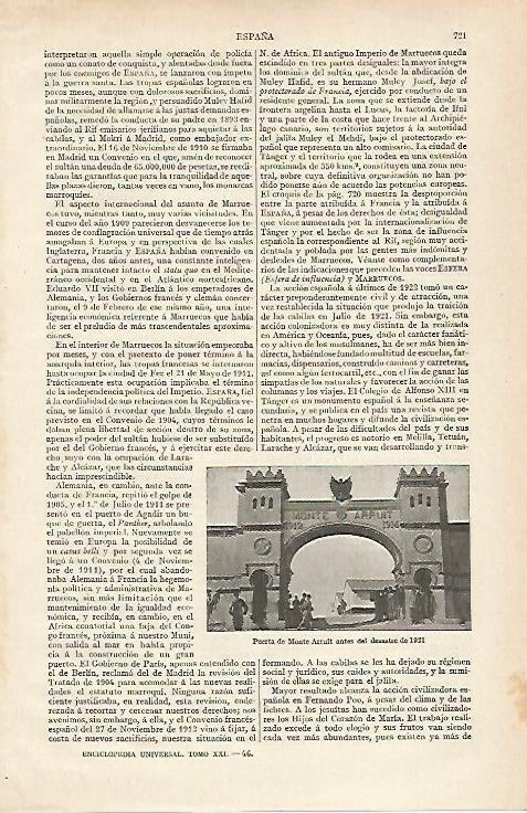 LAMINA ESPASA 19896: Puerta de Monte Arruit antes de 1921