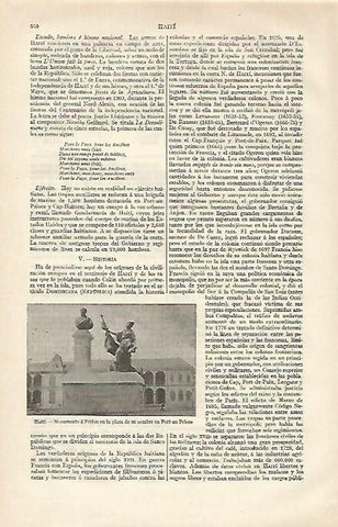 LAMINA ESPASA 21541: Monumento a Petion en Puerto Principe Haiti