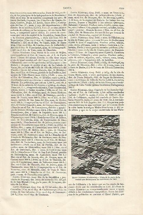 LAMINA ESPASA 18456: Vista de Santa Barbara en California