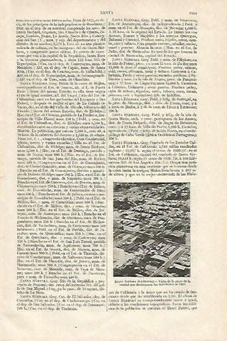 LAMINA ESPASA 18456: Vista de Santa Barbara en California