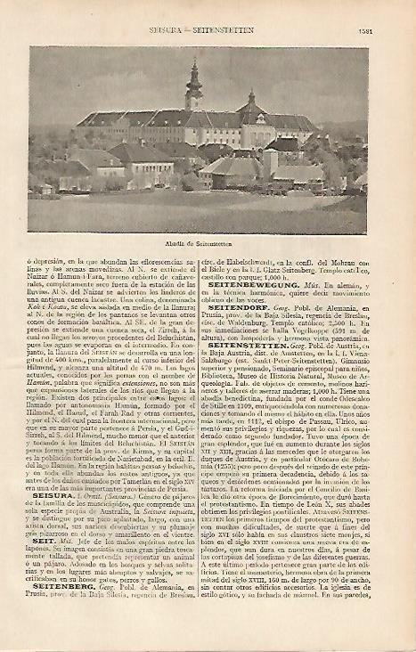 LAMINA ESPASA 19694: Abadia de Seitenstetten Austria