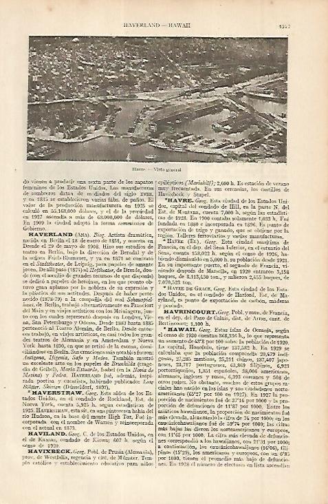 LAMINA ESPASA 11410: Vista aerea de Havre Francia