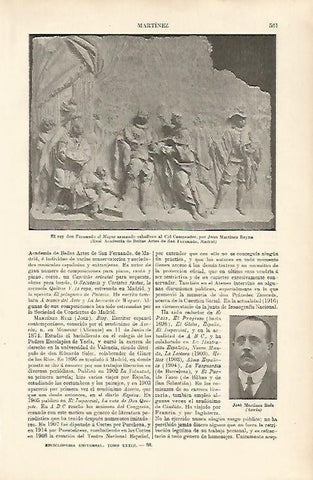 LAMINA ESPASA 1136: El rey Fernando el Magno armando caballero al Cid obra de Martinez Reyna