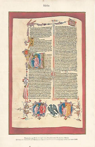 LAMINA ESPASA 22227: Pagina de una Biblia del siglo XIII