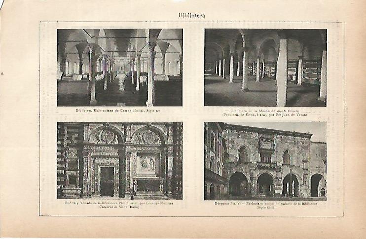 LAMINA ESPASA 22232: Biblioteca de Cesena Siena y Bergamo