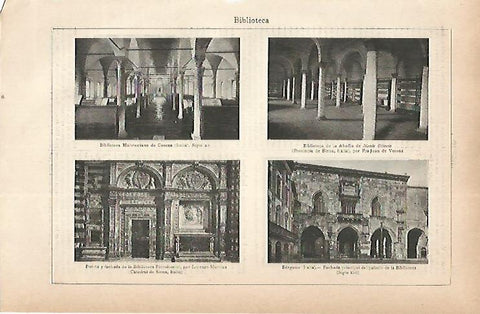LAMINA ESPASA 22232: Biblioteca de Cesena Siena y Bergamo