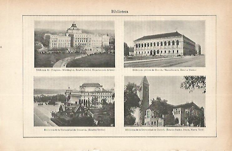 LAMINA ESPASA 22241: Biblioteca del Congreso de Estados Unidos de Boston Columbia y Cornell